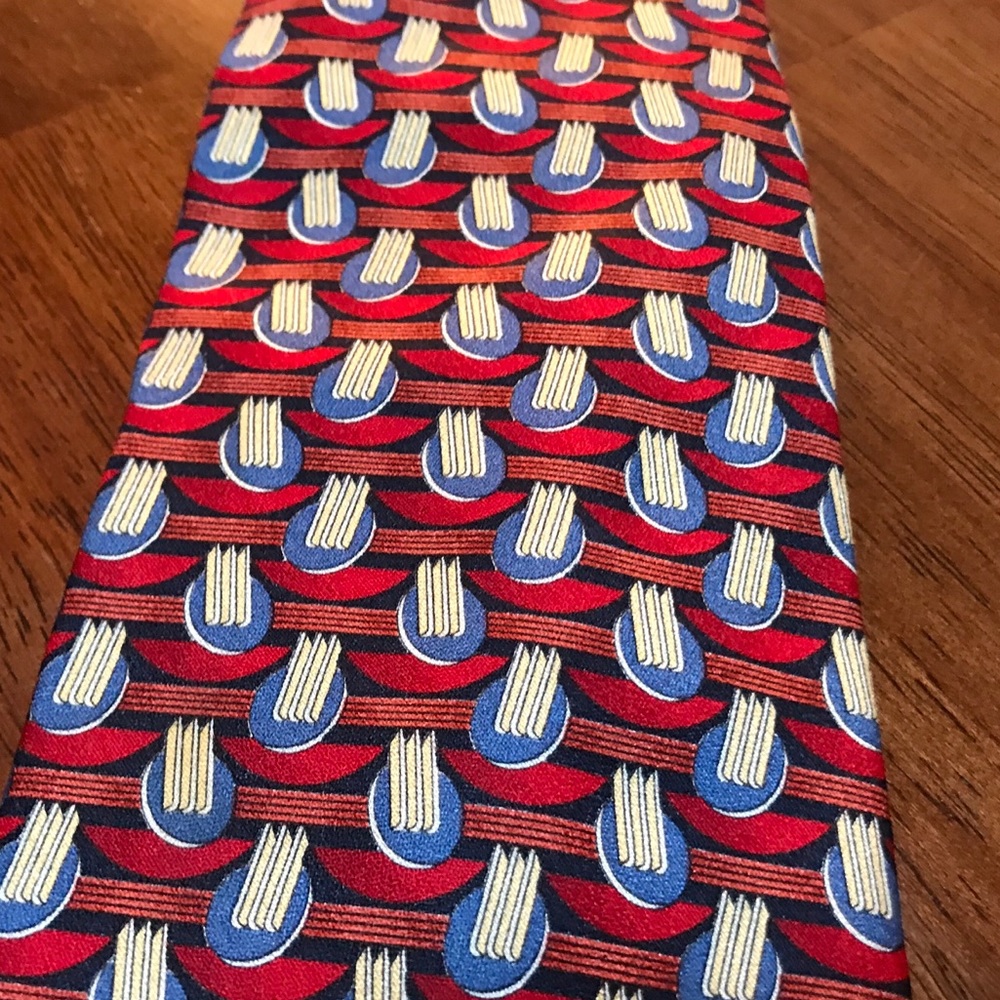 Jacobson’s Silk Tie Red Blue Gold